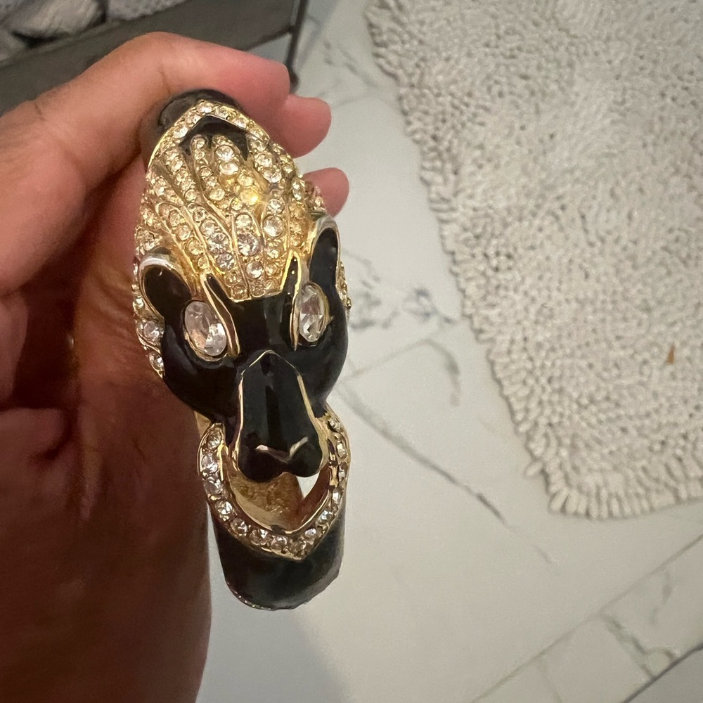 Gold and Black black panther Head Bracelet
